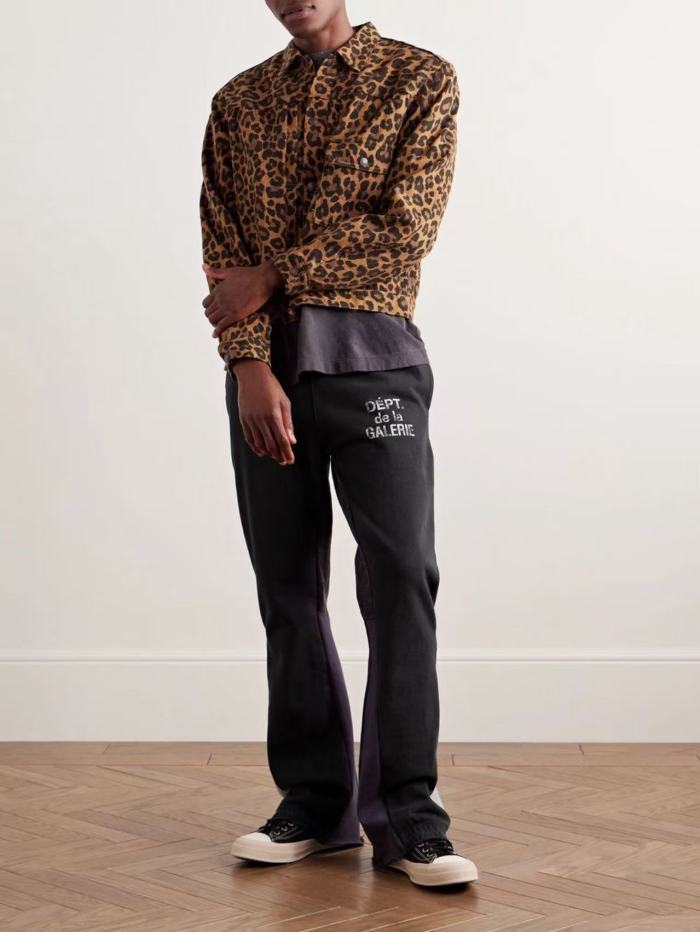 [Big & Tall for weights up to 260 lbs] 1:1 quality version 27956082 Greenish-black Printed Patchwork Pants