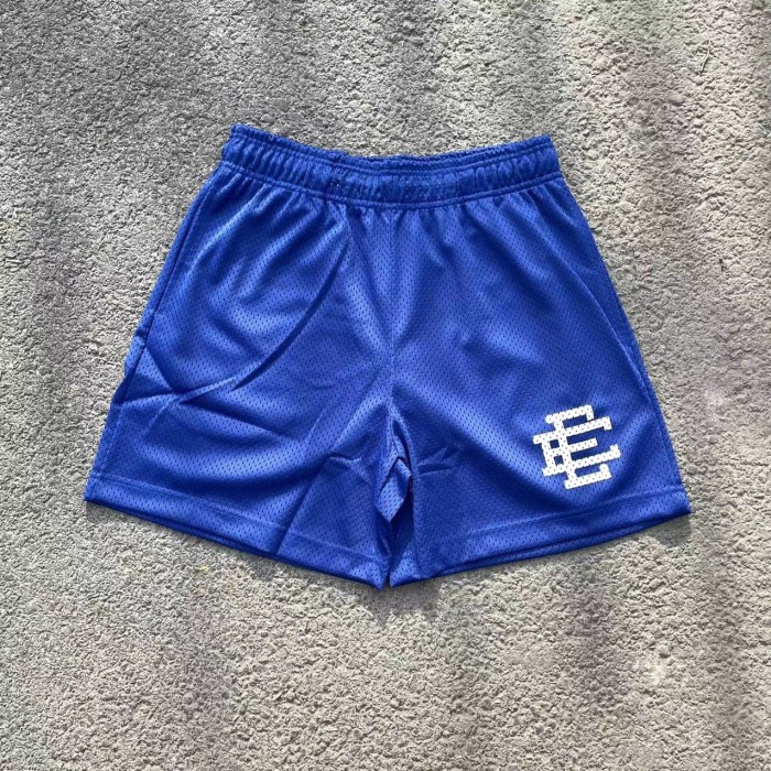 1:1 quality version Eric Emanuel white logo mesh shorts