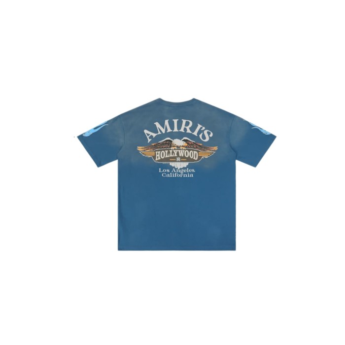 Vintage Flame Letter Print Washed Distressed Tee 2 colors 28979042
