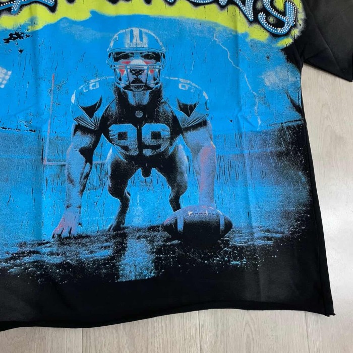 Football No.99 Beast Rhinestone Print Washed Tee 29066075