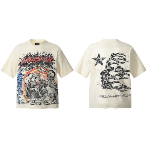 Flame Space Conflict Print Washed Tee 29090191