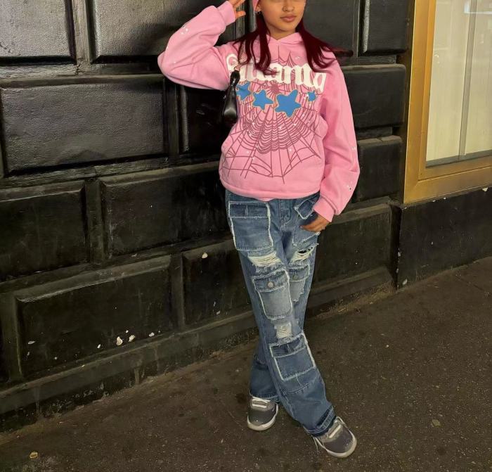 1:1 quality version Pink Atlanta Hoodie & Pants Set