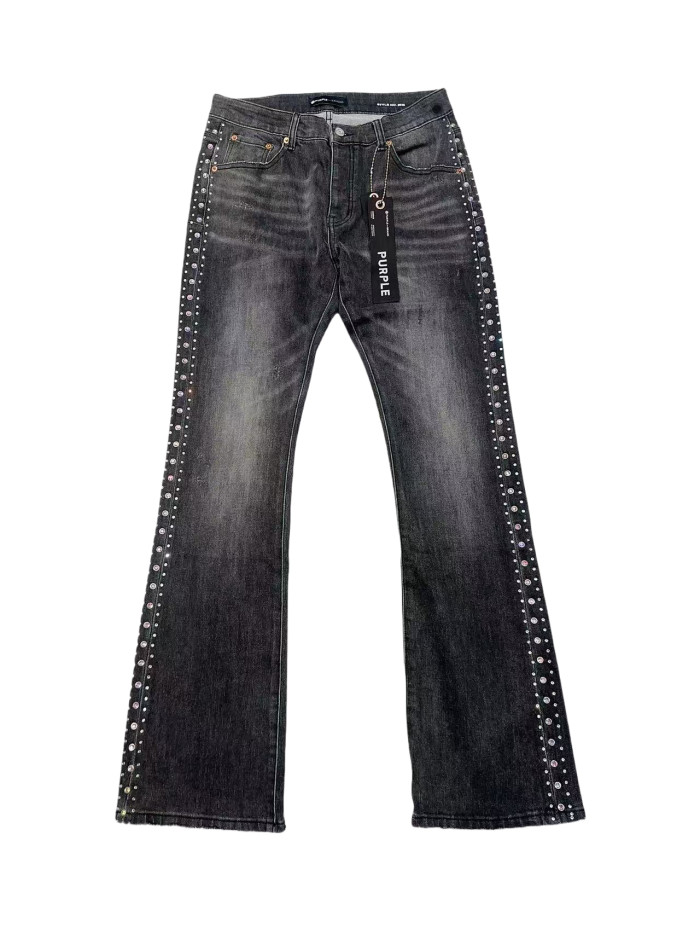 1:1 quality version Side rhinestone slightly flared jeans 28474650