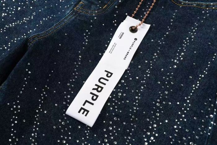 1:1 quality version Starry Sky Rhinestone Deep Blue Denim Five-Inch Pants 29032782