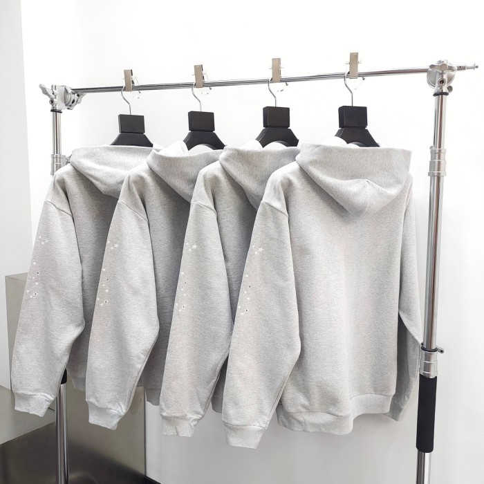 1:1 quality version White spider web foam letter print hoodie & pants set