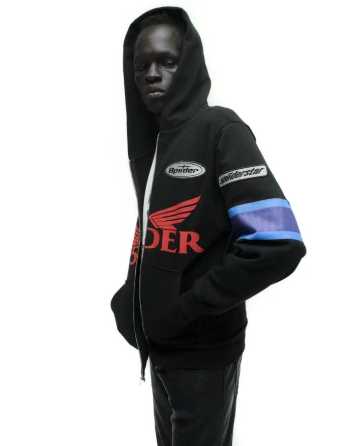 [Big & Tall for weights up to 220 lbs]1:1 quality version Embroidered Motorcycle Label Zipper Hoodie 28710764
