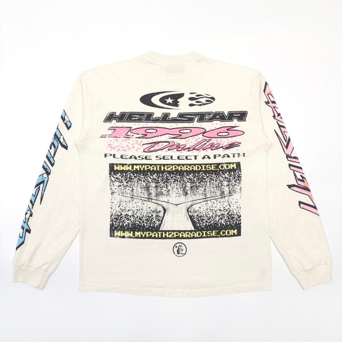 [Big & Tall for weights up to 260 lbs]1:1 quality version 1996 Pixel Letter Logo Long Sleeve T-Shirt with NFC tag