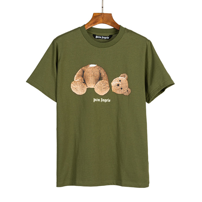 Brown Broken Bear Print Short Sleeve