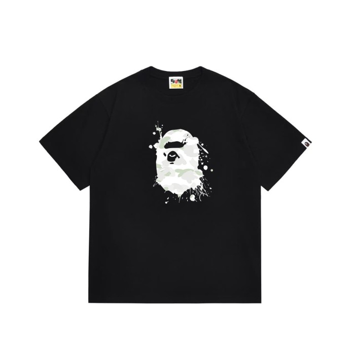 Ink-splashed primate head print T-shirt 2 colors 29062684