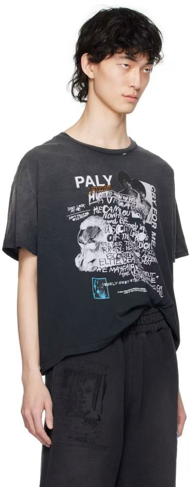 Black Dennis Graffiti Print Washed Version Tee 28756297