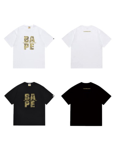 Yellow Camo  BAPE  Letter Print T-Shirt 2 colors 29052366