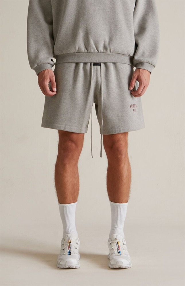 Loose-fitting, drop-crotch, five-inch casual shorts with contrasting side letter embroidery 4 colors 29060838