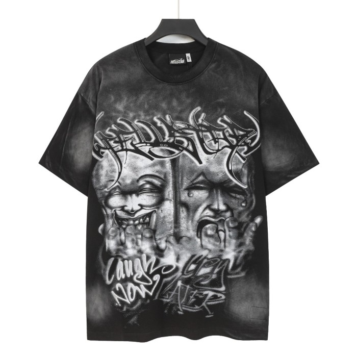 Laugh And Cry Double Face Prayer Print Washed Tee 2 colors 29043140