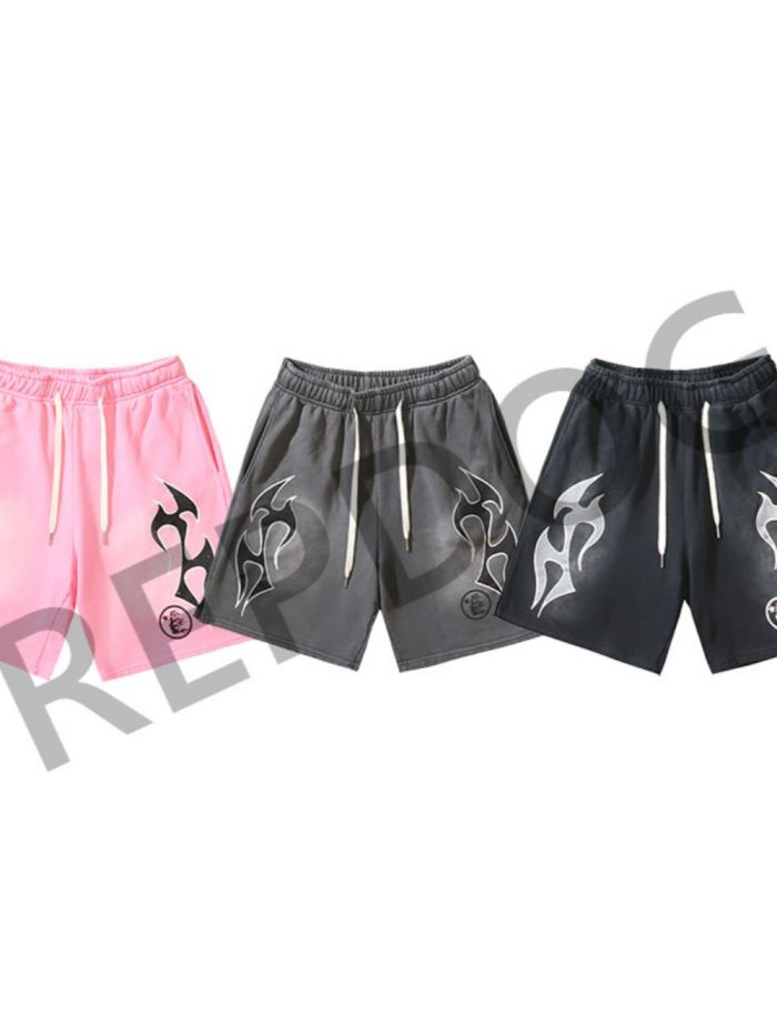 Side Face Goddess Mud Print Side Pocket Shorts 3 colors