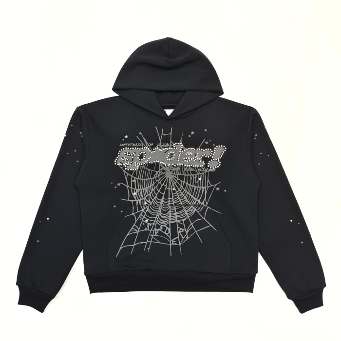 [Big & Tall for weights up to 220 lbs]1:1 quality version Black Letter With Rhinestone V2 Print Hoodie & Pants Set 28971641