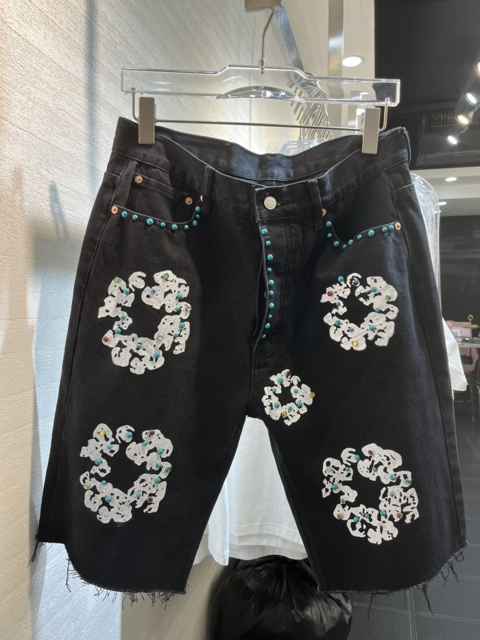 [buy more save more] 1:1 quality version Gemstone inlaid cotton denim five-piece pants 2 colors 22421796