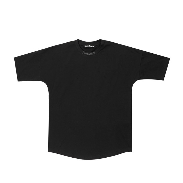 Black Paint Reflective Letter Print Short Sleeve