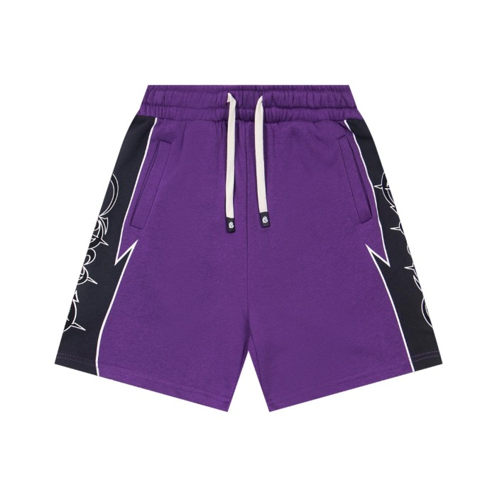 Side lightning and thorns print drawstring casual sports shorts 6 colors 29053404