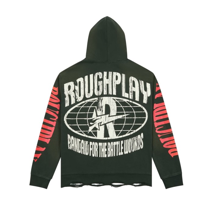 Dark Green Washed Distressed Skull Print Hoodie 29068976