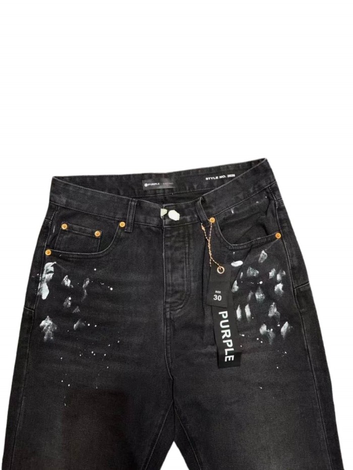 1:1 quality version  high street style black and grey vintage-style  jeans 29032878
