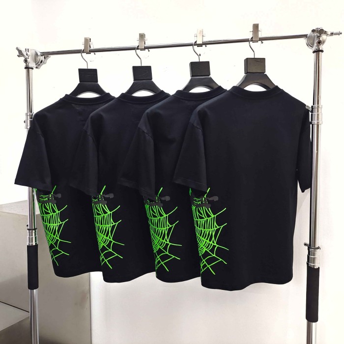 [Big & Tall for weights up to 220 lbs]1:1 quality version Green Mesh On Side Black Print Tee 28971637