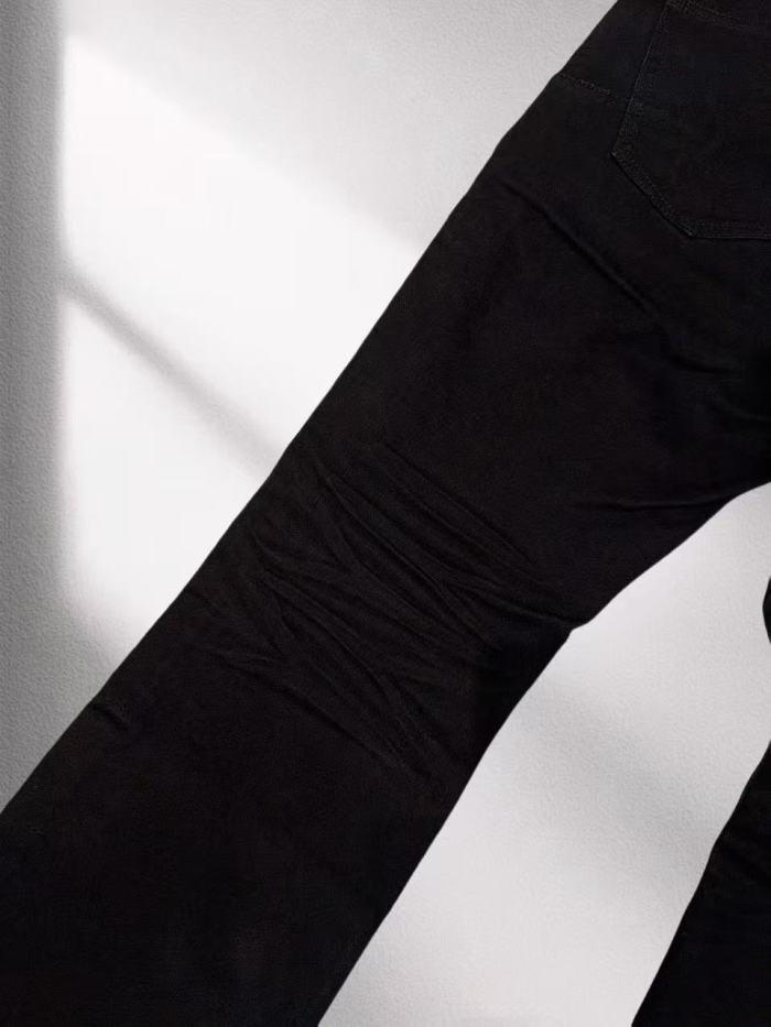 1:1 quality version Classic Solid Black Slim Flare Jeans 29047023