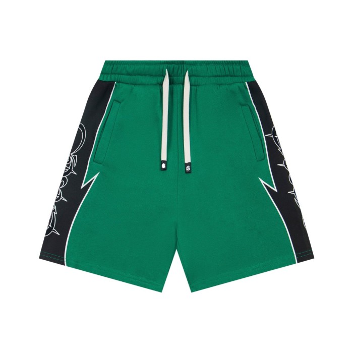 Side lightning and thorns print drawstring casual sports shorts 6 colors 29053404