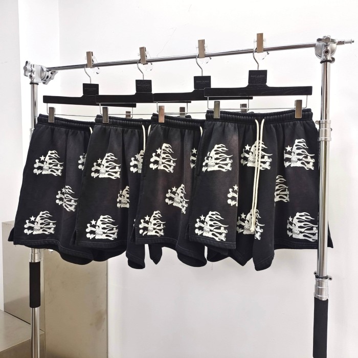 [Big & Tall for weights up to 260 lbs]1:1 quality version All-Over Skull Print Washed Shorts with NFC tag 28889901