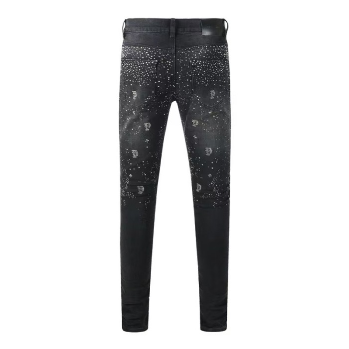 1:1 quality version Star Dot Cross P-Shape Rhinestone Jeans 28920257