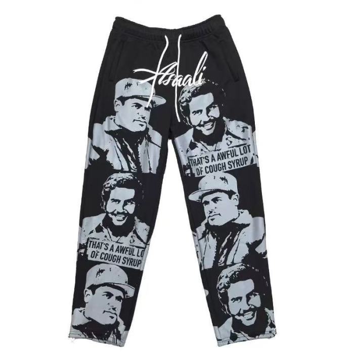 1:1 quality version Portrait Alphabet Printed Fleece-Lined Sweatpants 3 colors 28702219