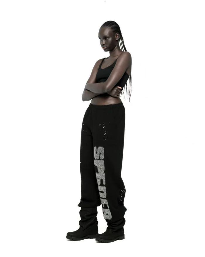 1:1 quality version Diamond Letter Pattern Hoodie & Pants Set 28755443