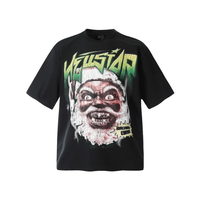 Dark Santa Claus Print Washed Tee 2 colors 29090166