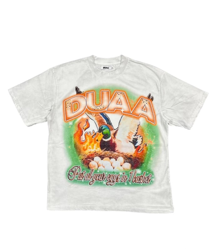 Funny Mallard Duck Rhinestone Print Washed Tee 29053847