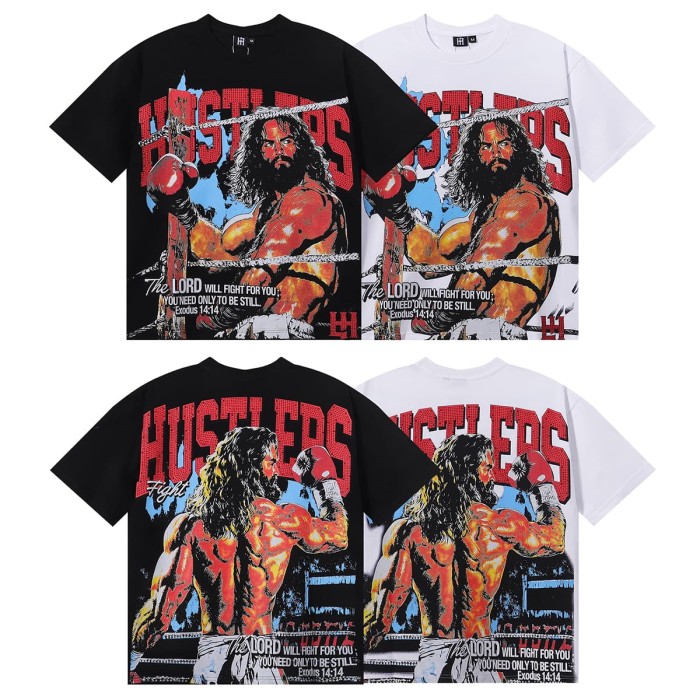 Boxing Emperor Rhinestone Print Tee 2 colors 28751250