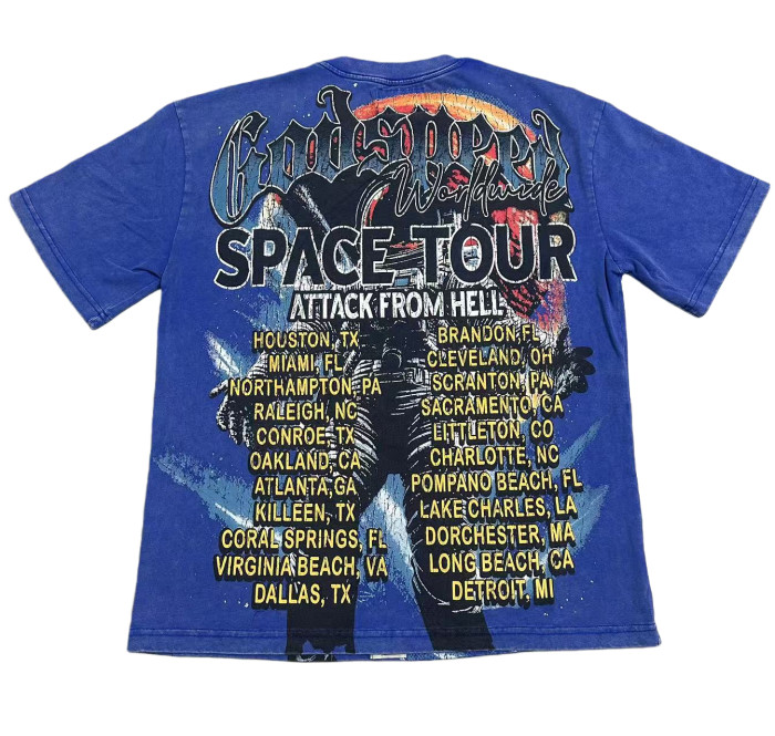Astronaut Planet Print Washed Version Tee 3 colors 28694025