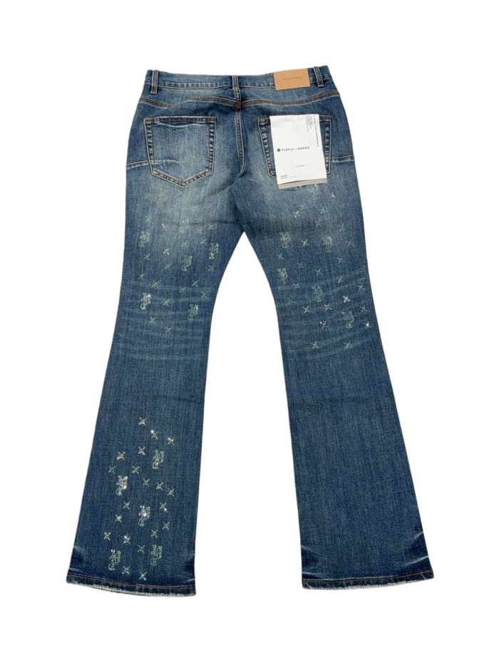 1:1 quality version Four-pointed Star Tiny Rhinestone Jeans 2 colors 28883214