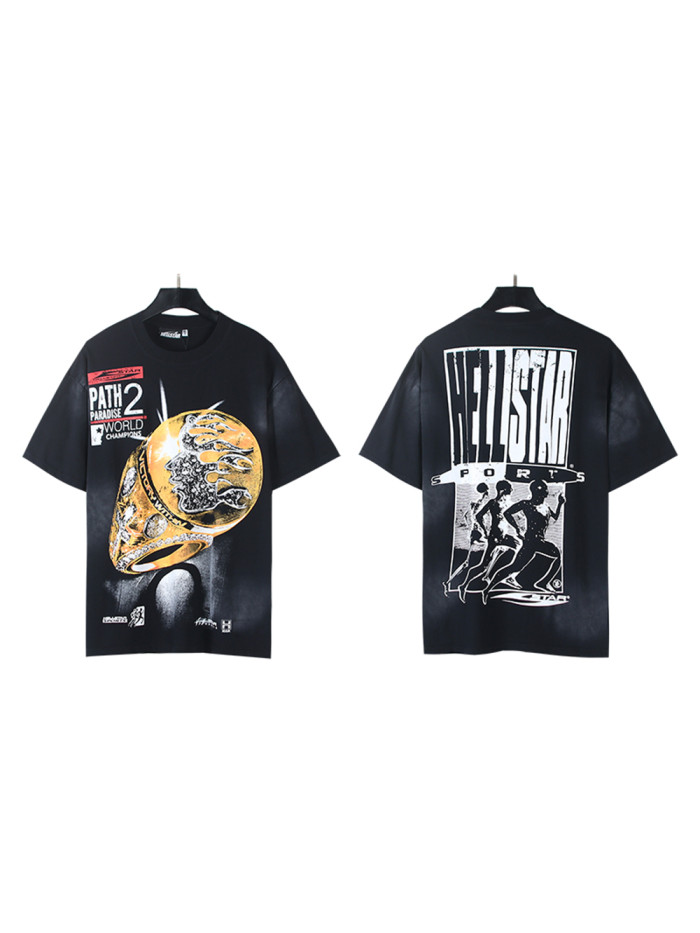 28222185 Diamond Encrusted World Championship Ring Print Washed Version Tee