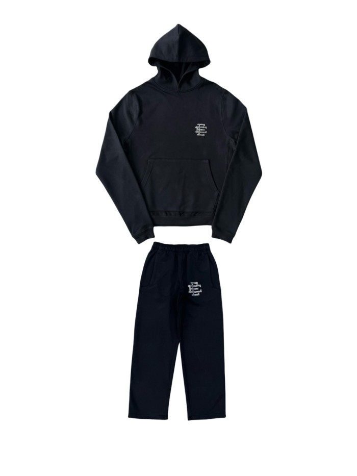1:1 quality version Rhinestones Logo Hoodie & Pants Set