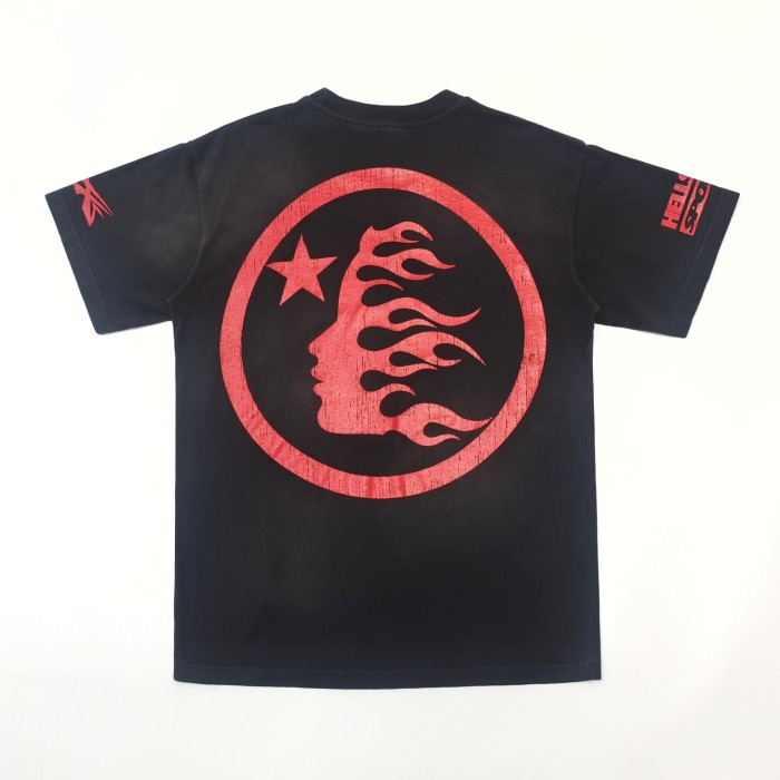 [Big & Tall for weights up to 260 lbs]1:1 quality version HS mottled monogram slogan logo washed version Tee 2 colors with NFC tag