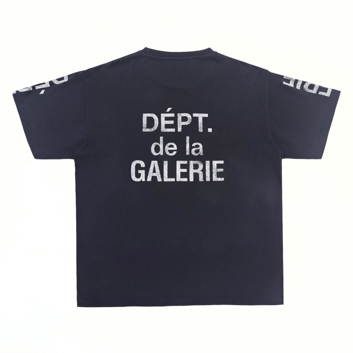 [Big & Tall for weights up to 260 lbs]1:1 quality version Vertical Large French Letter Print Washed Tee 2 colors 28971602
