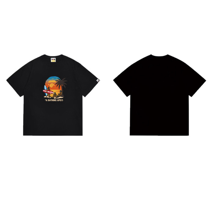 Ape Head Beach Sunset Surf Illustration Print T-shirt 2 colors 29053533