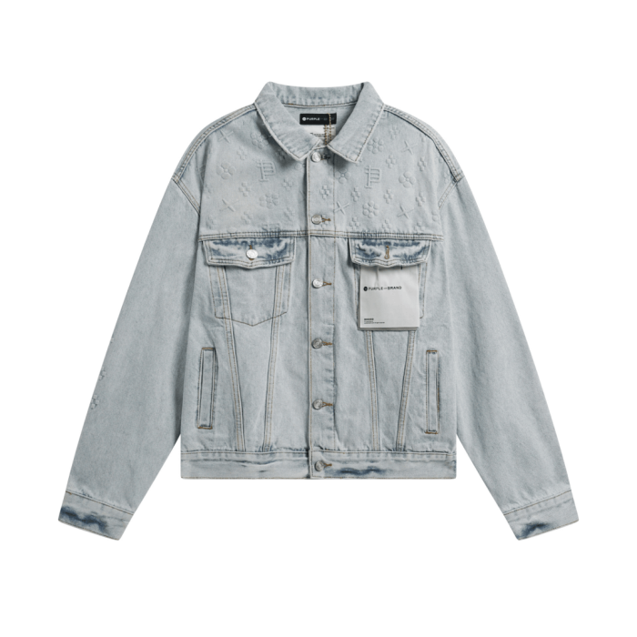 Patterned Printed Denim Jacket 28531564