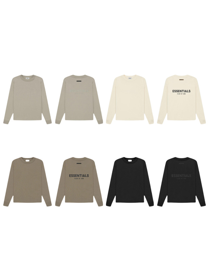 [buy more save more][Big & Tall for weights up to 220 lbs]1:1 quality version 27977290 Back Silicone Lettering Long Sleeve T-Shirt 4 colors