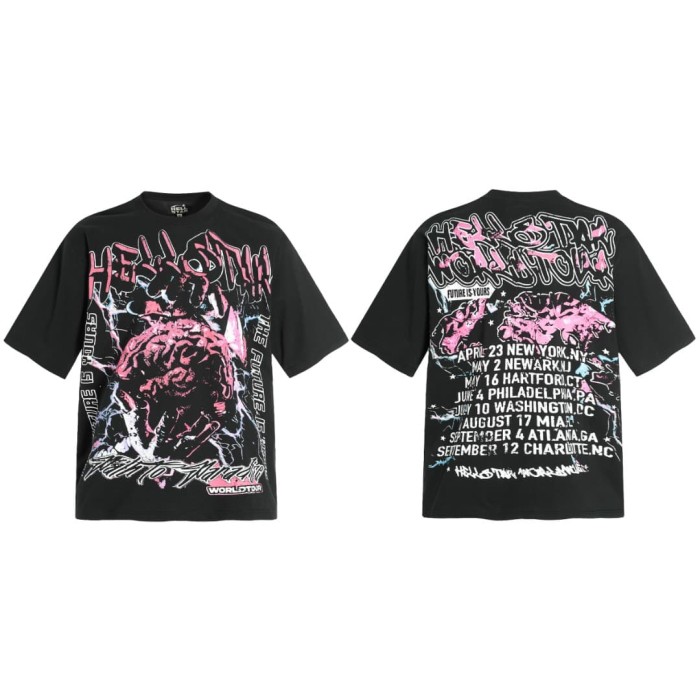Pink Cyber Core Print Washed Tee 29090171