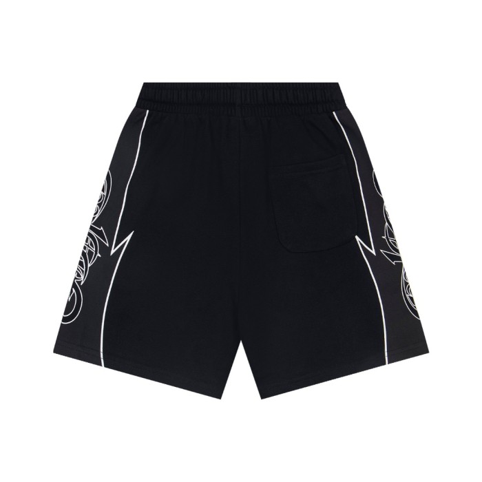 Side lightning and thorns print drawstring casual sports shorts 6 colors 29053404