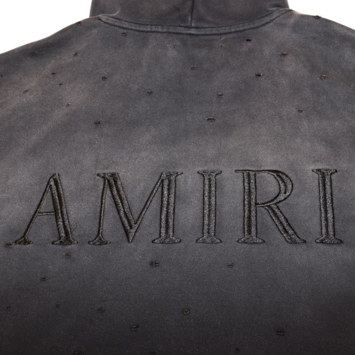 Embroidered Logo Washed Distressed Hoodie 3 colors 28756310