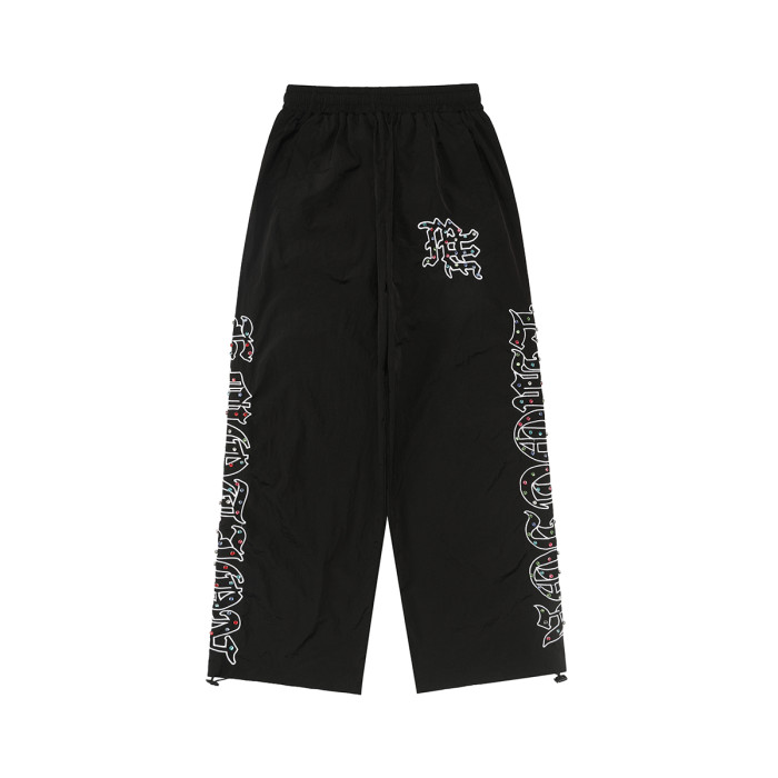 28216326 Embroidered Logo Colorful Rhinestone  Nylon Jacket & Pants Set