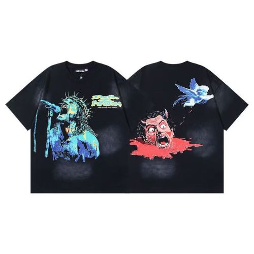 Jesus & Demon Double-Sided Graphic Oversized T-shirt 29033283