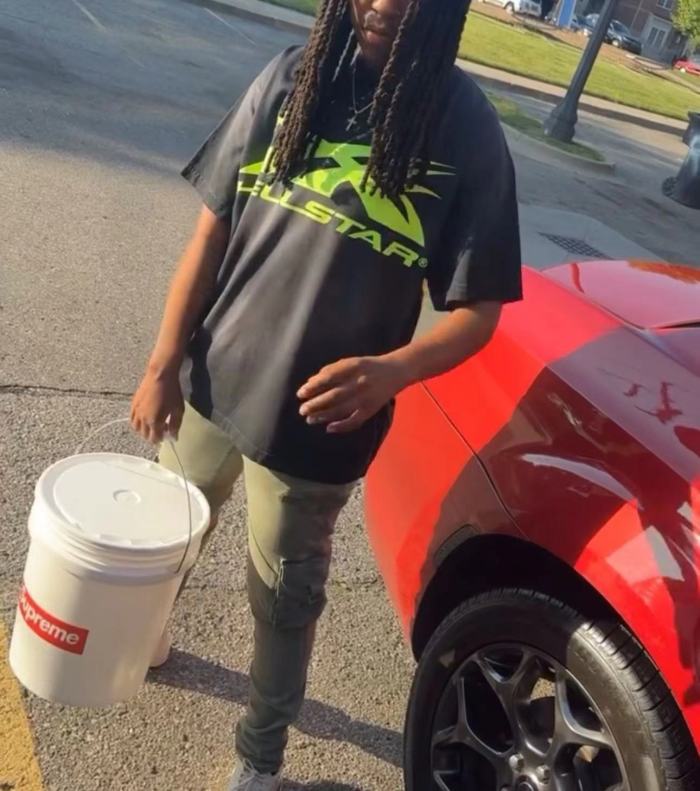 [Big & Tall for weights up to 260 lbs]1:1 quality version Front and back bright green logo washed version tee