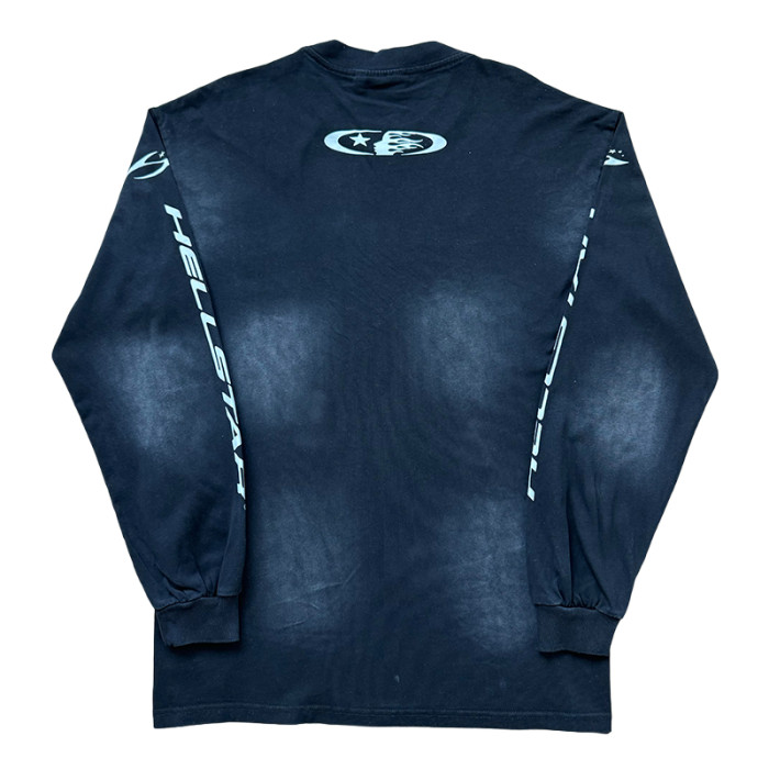 28382284 Logo Print Washed Version Long Sleeve T-Shirt 2 colors